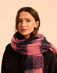 Echarpe rose motif carreaux marine I.Code-2