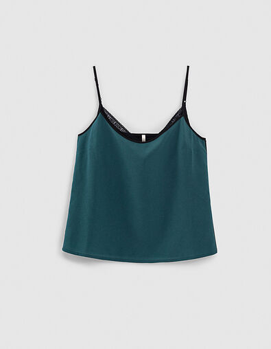 Sea green bedrukte top met beha Free Boobs I.Code - I.CODE