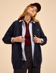 I.Code burgundy hooded T-shirt with zipped neck-6
