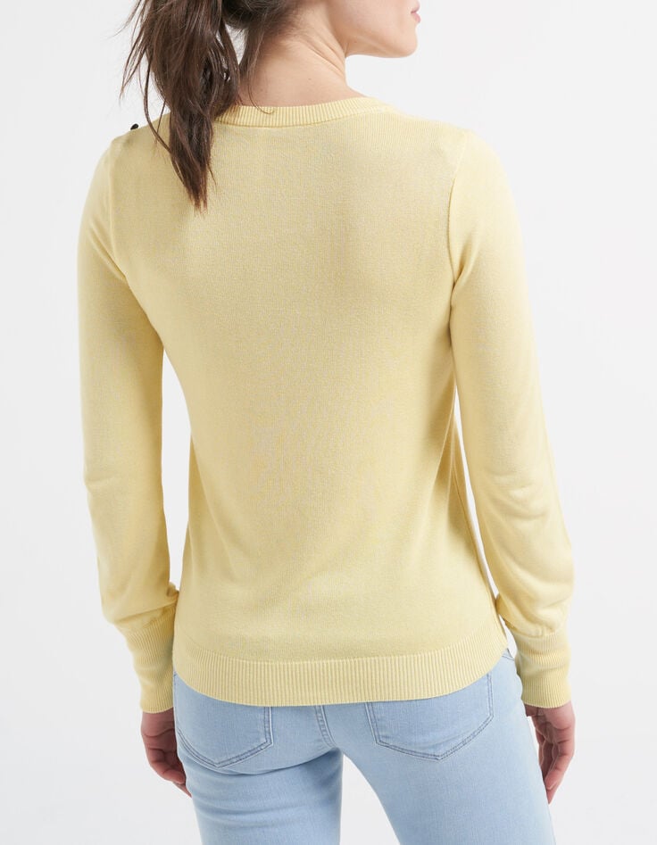 I.Code yellow sorbet knit sweater with embroidered slogan-3 I.Code yellow sorbet knit sweater with embroidered slogan-3
