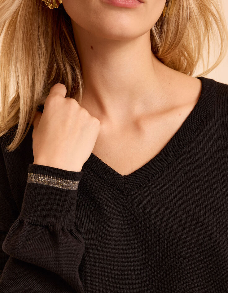 Pull noir tricot fin I.Code-5
