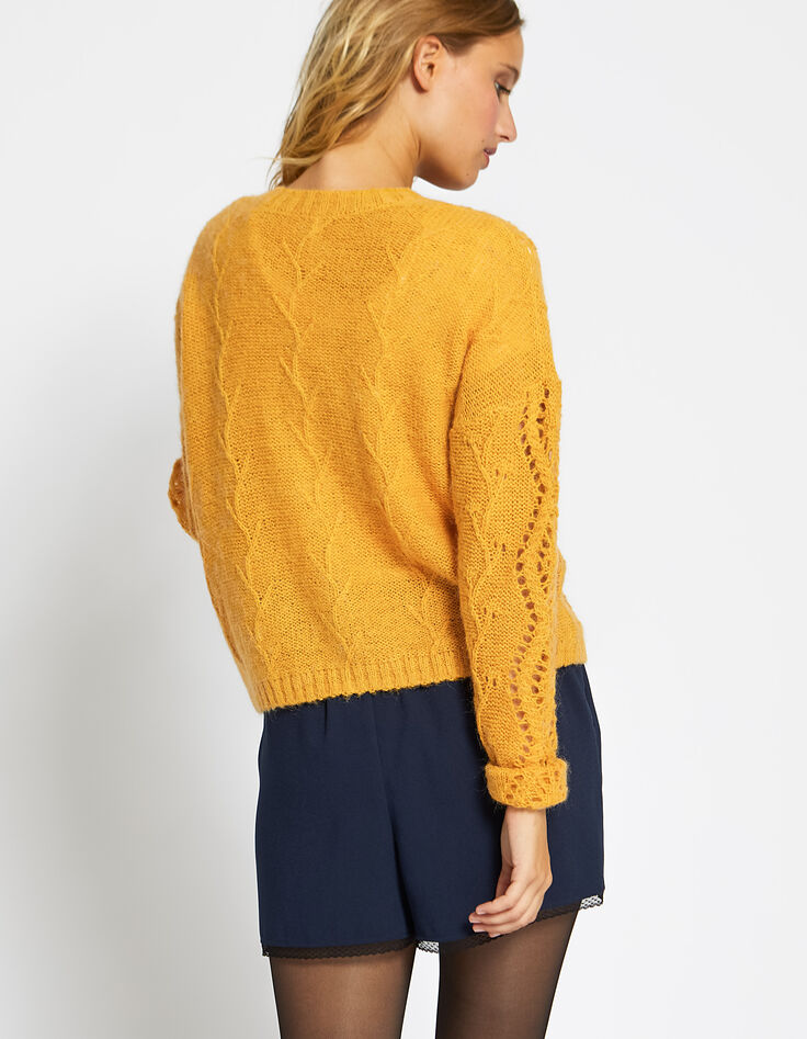 Gelbe Strickjacke I.Code-3