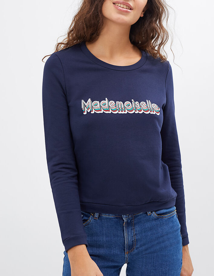 Marineblauer Sweater „Mademoiselle“ I.Code - I.CODE