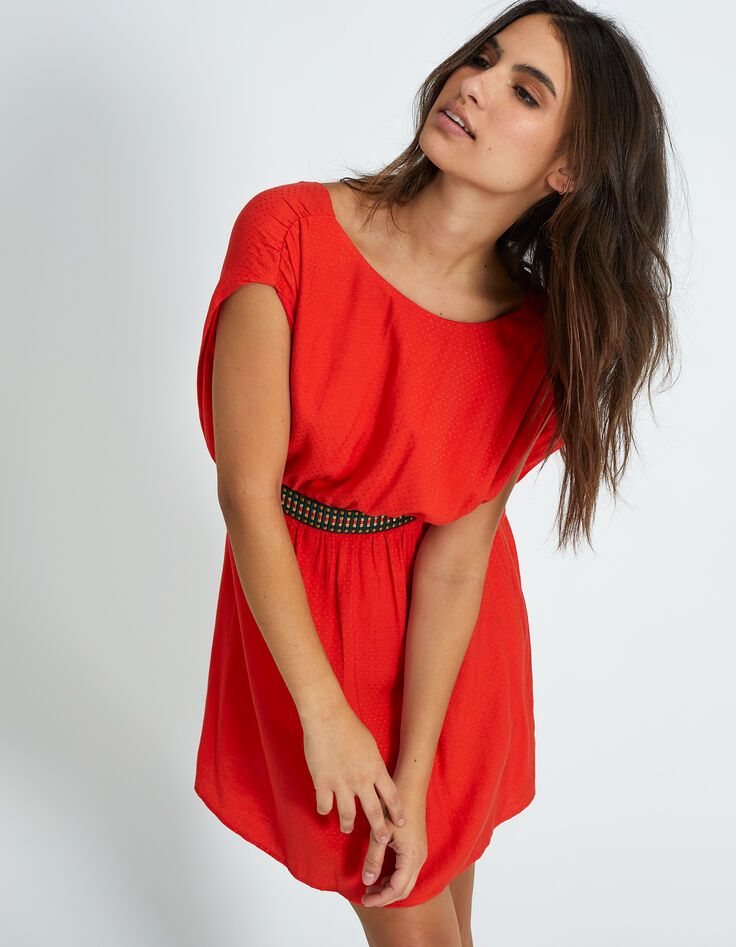I.Code poppy Jacquard dotted dress-1 I.Code poppy Jacquard dotted dress-1