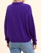 Cardigan violet tricot ajour&eacute; fantaisie I.Code-3