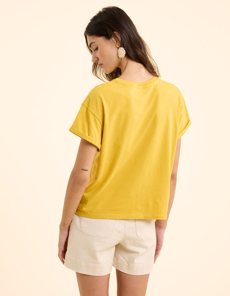 T-shirt jaune message visuel transat I.Code-4