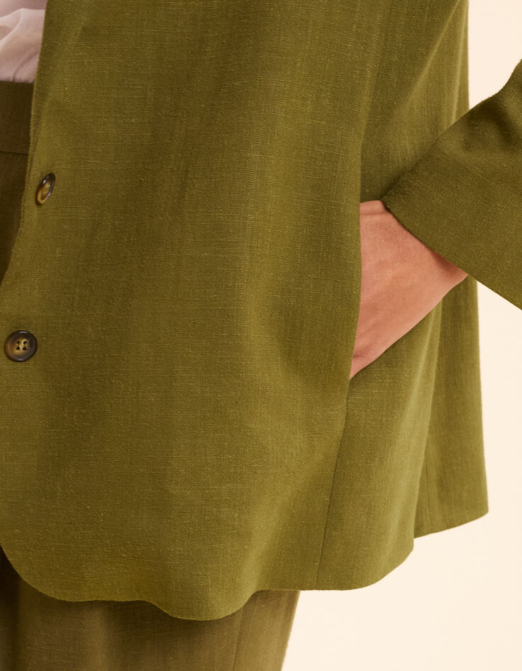 Anzugjacke aus khakifarbenem Leinengemisch I.Code-6