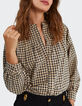 Blouse noire et beige &agrave; motif vichy I.Code -1