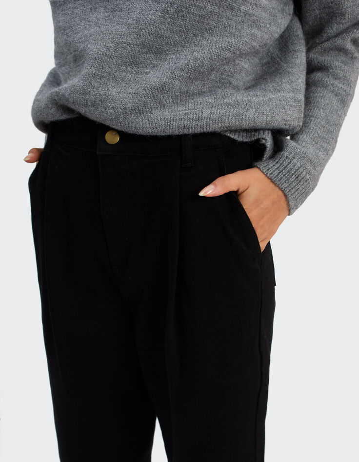 Jean boyfit noir à taille élastiquée I.Code-3