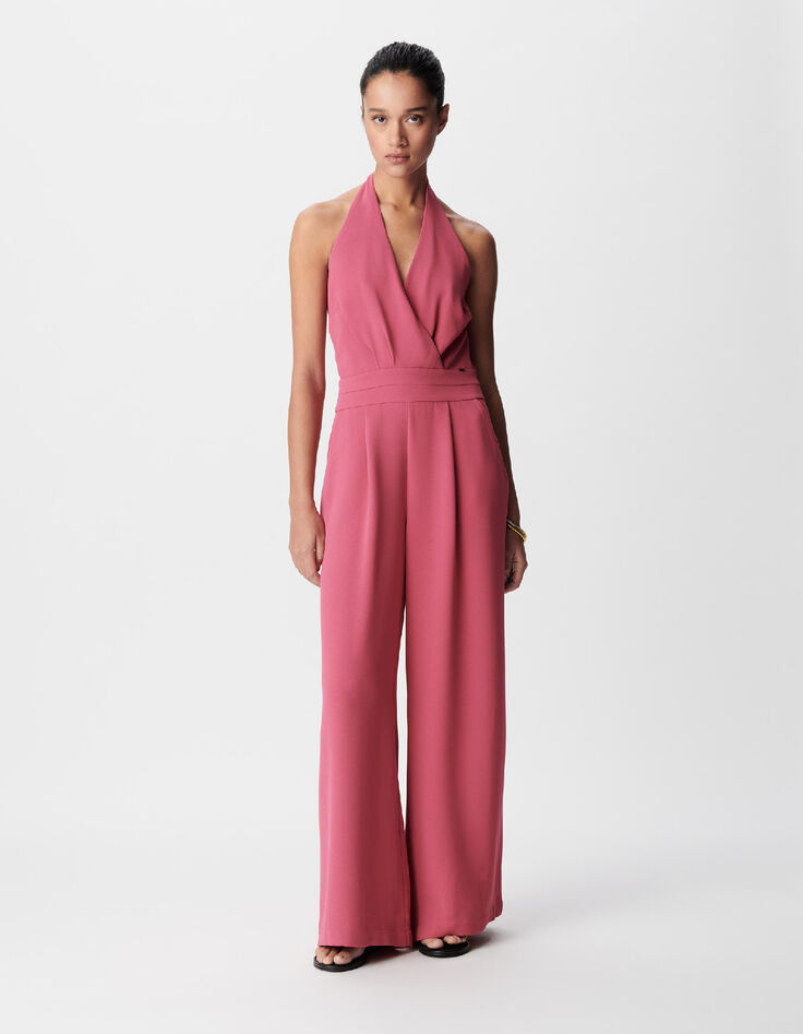 Damen Jumpsuit mit pinker Halfterhose-2