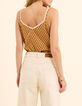 Top camel imprim&eacute; floral c&oelig;ur I.Code-2