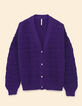 Cárdigan morado de punto calado de fantasía I.Code-8