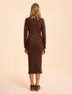 Brown ribbed knit tube dress I.Code-4