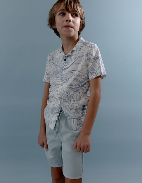 Water green printed shirt waves boy - IKKS