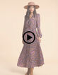 Robe longue camel imprim&eacute; cachemire multico I.Code-2