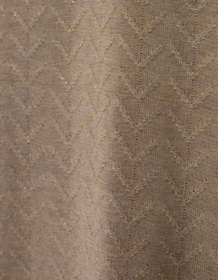 Top beige doré maille motif chevrons I.Code-7