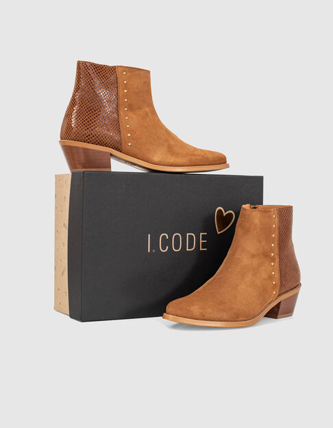 I.Code fawn suede boots