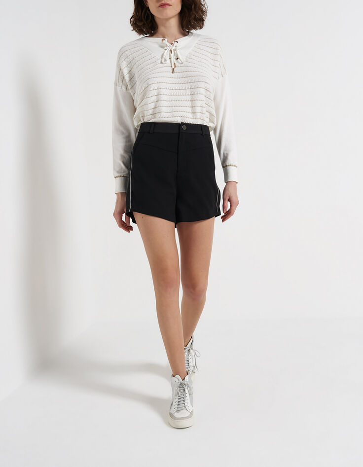 Shorts negros con franjas smoking I.Code-2