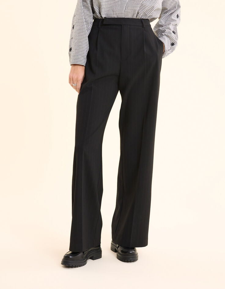 Pantalon de costume noir rayures tennis bleues I.Code-1