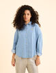 Blaues Jeanshemd doppelte Herzstickerei I.Code-4