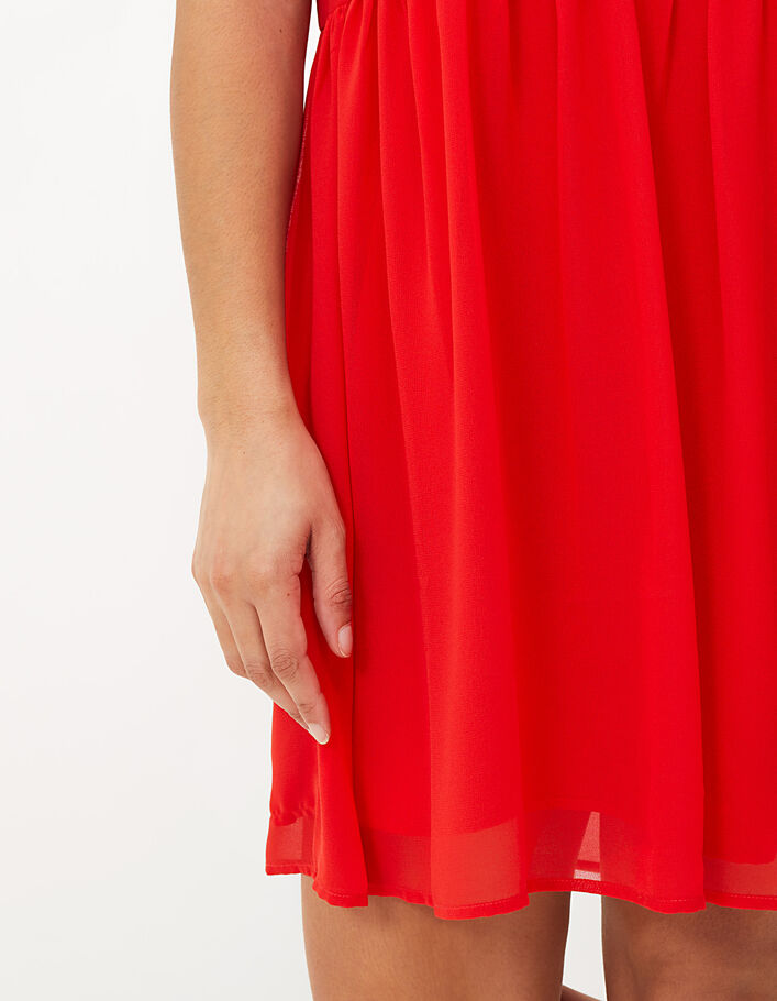 Robe flamme à manches courtes brodées I.Code