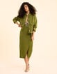 I.Code khaki flowing jacket with buttoned pockets-3