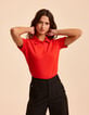 Rotes Strick-Top mit Kentkragen I.Code-2 Rotes Strick-Top mit Kentkragen I.Code-2