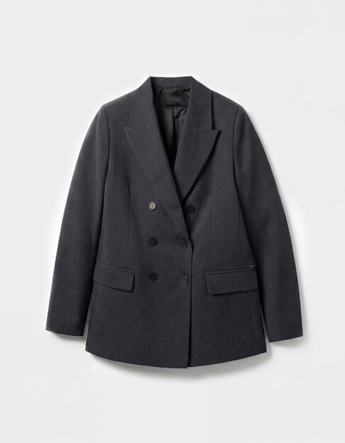 Marineblaues Blazer-J&auml;ckchen aus Leinen-Baumwoll-Mischung f&uuml;r Damen - IKKS