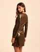 Goudkleurige jurk lamé gedrapeerde taille I.Code-3