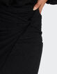 I.Code black shiny knit short skirt-3