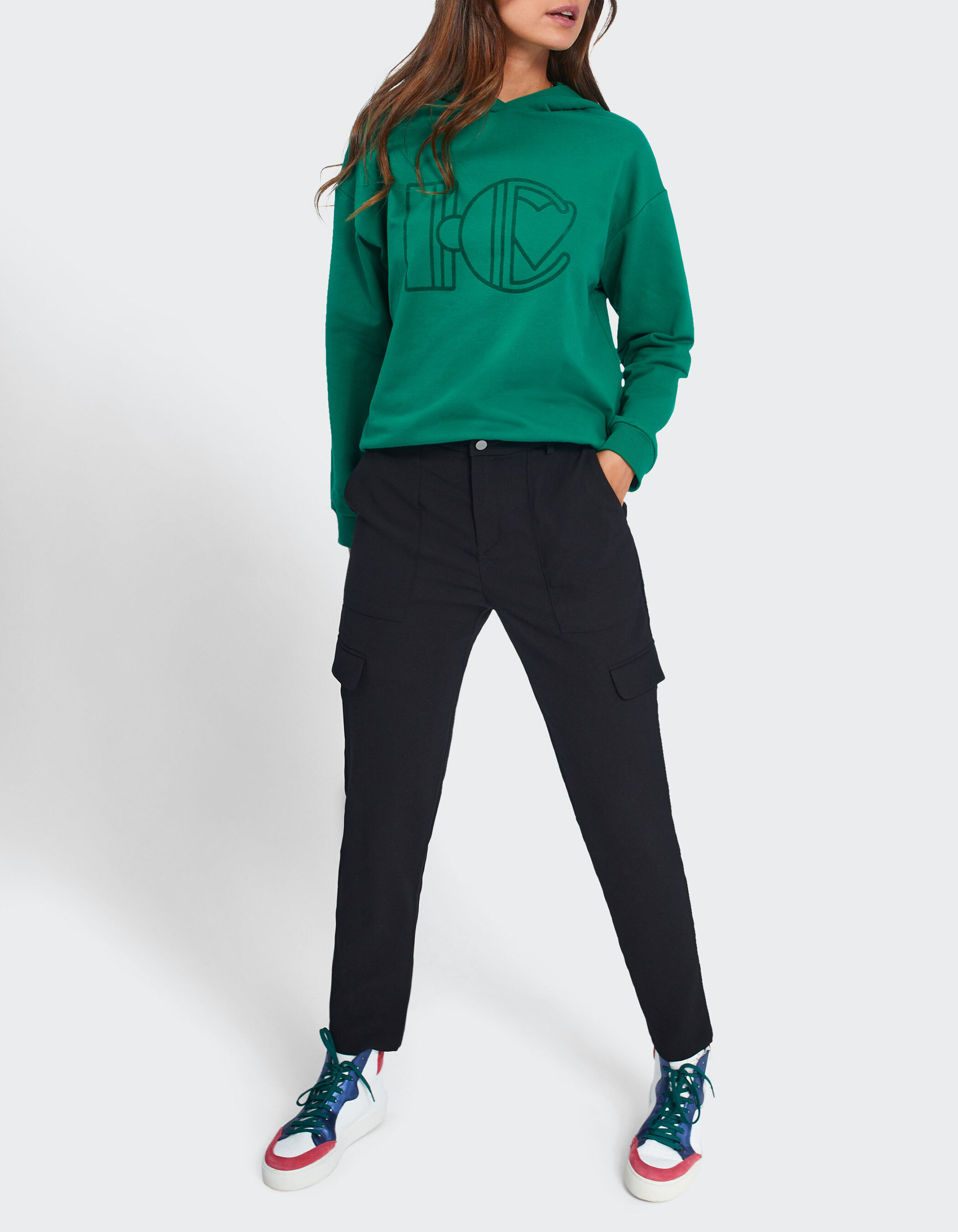 Pantalon fluido negro sale