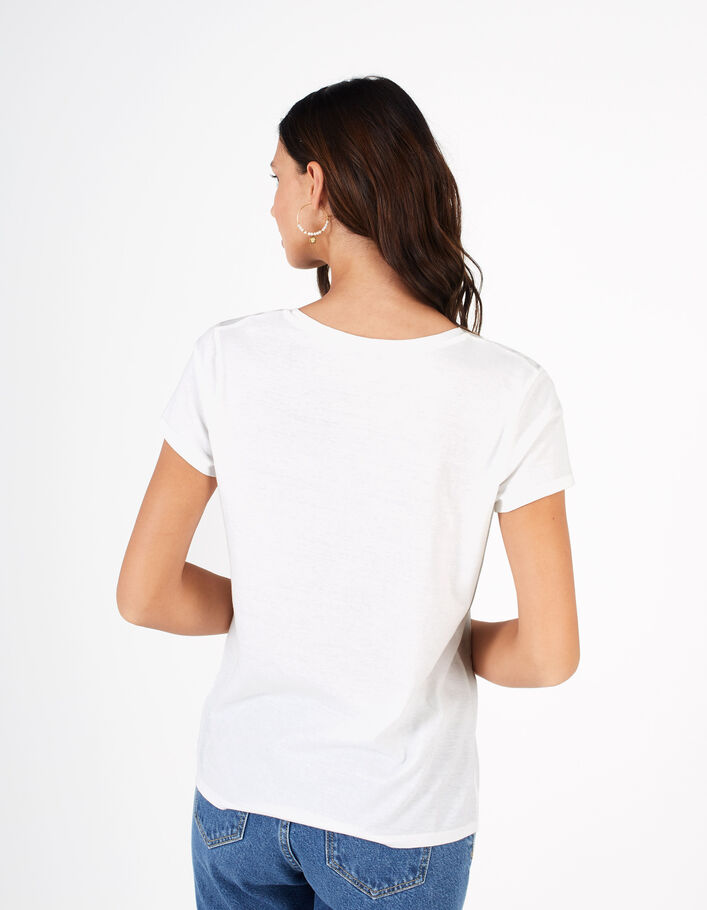 Tee-shirt blanc cassé bio à message et cœur I.Code  - I.CODE