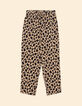 Beige broek bloemen-luipaardprint I.Code-8