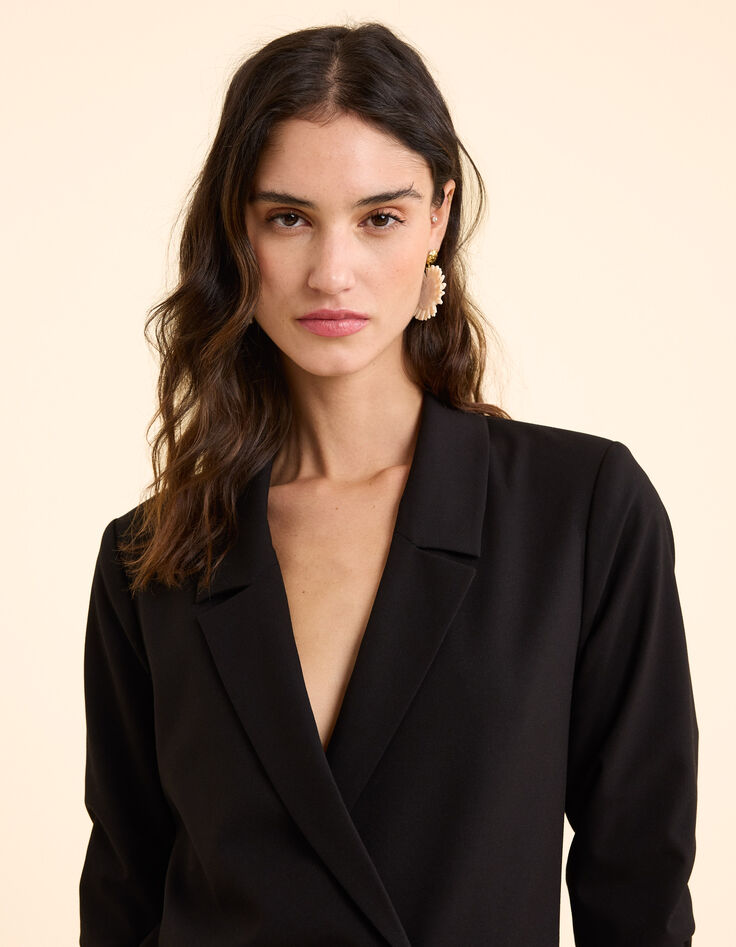Veste de costume noire boutonnage croisé I.Code-4