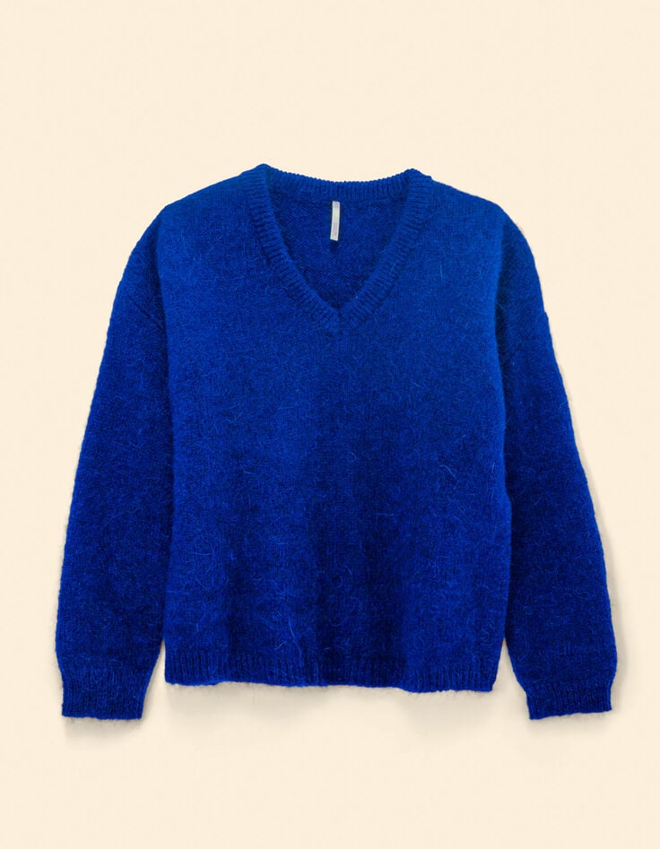 I.Code blue knit V-neck sweater Marine-6