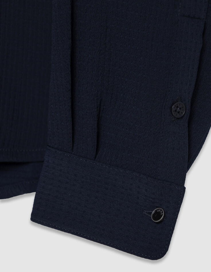 Herren slim navy seersucker DRY FAST Hemd-8