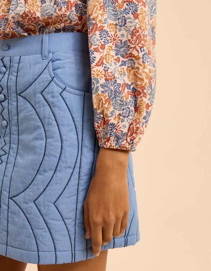 I.Code ecru blouse with Boho flower print-6 I.Code ecru blouse with Boho flower print-6