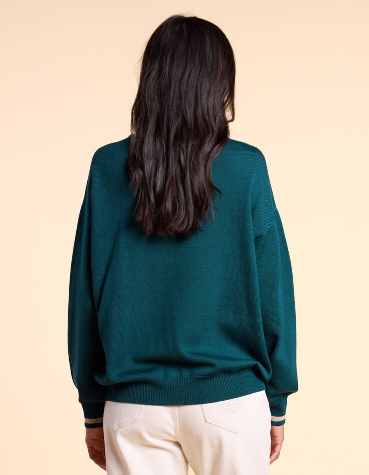 Jersey de punto fino verde medianoche I.Code x Lafrançaise-3 Jersey de punto fino verde medianoche I.Code x Lafrançaise-3