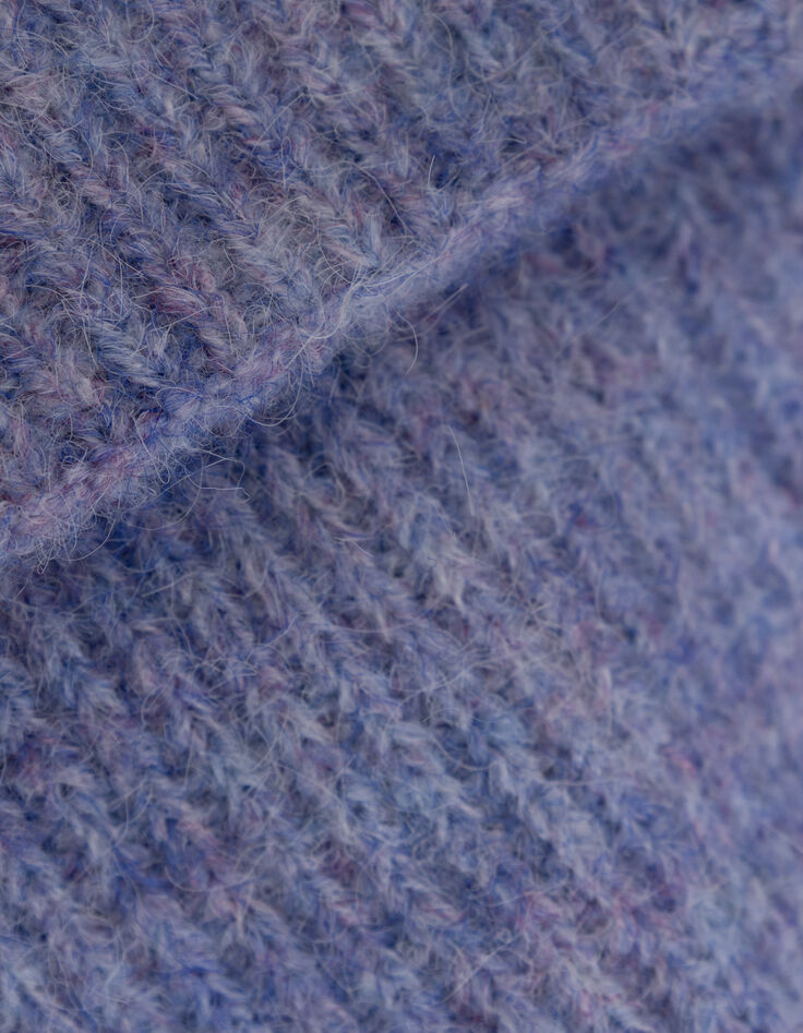 Bonnet bleu tricot côtelé broderie I.Code-3