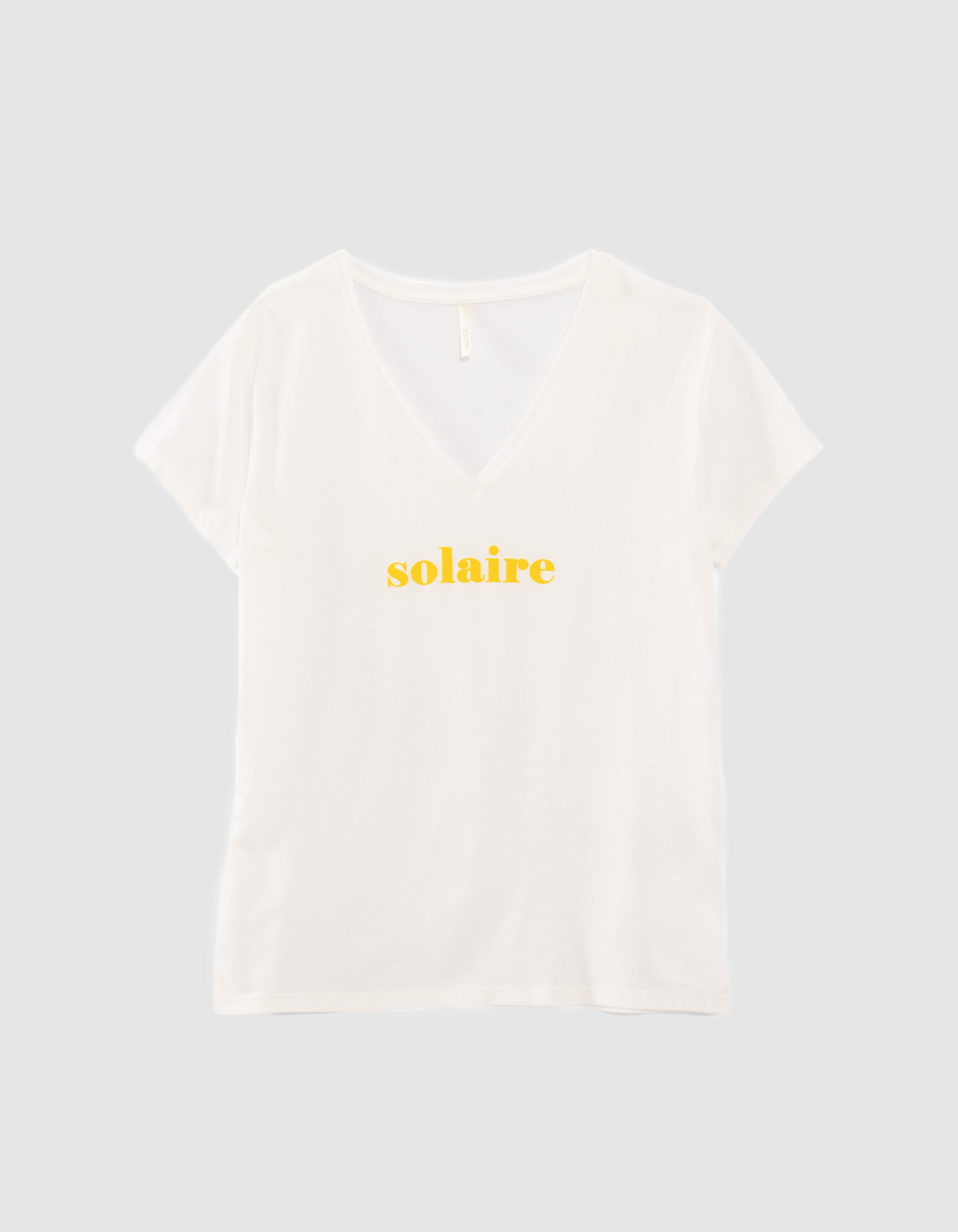 Wit shirt gele mouwen top