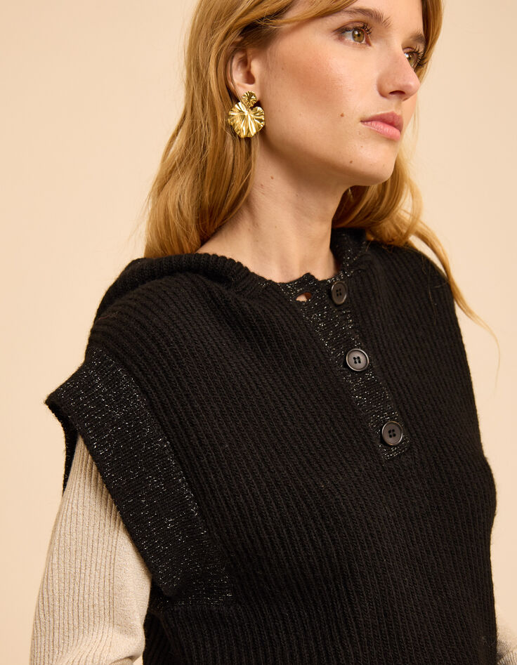 Jersey capucha negro punto sin mangas I.Code-4