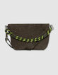 Die Tasche f&uuml;r Damen mit zwei Henkeln aus khakifarbenem, geflochtenem Bast-2