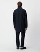 Blauer Trenchcoat mit abnehmbarem Kragen-3