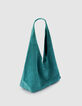 Hobo Tasche gr&uuml;n weiches Samt Leder Damen-2