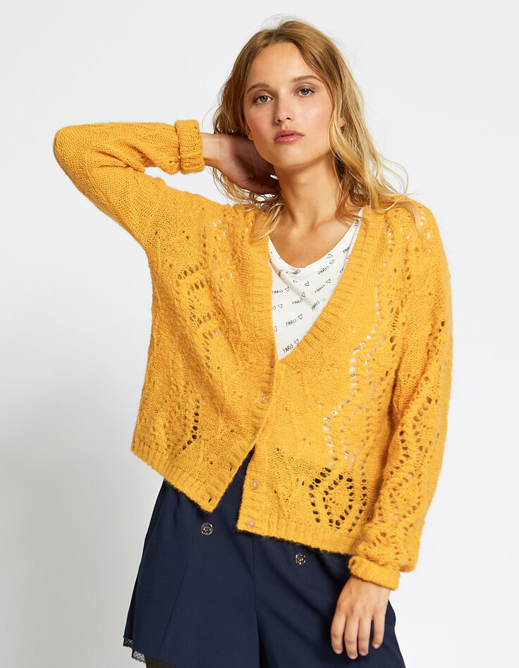 Gelbe Strickjacke I.Code-2