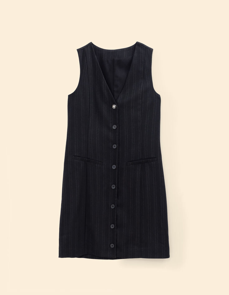 Vestido chaleco negro rayas I.Code-7
