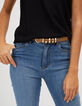 Ceinture sable en cuir velours I.Code-5
