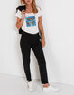 Pantalón negro city cuadros azules I.Code-1