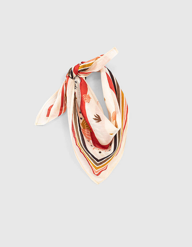 Foulard carré écru à message I.Code-1