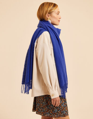 I.Code blue scarf with embroidered IC monogram